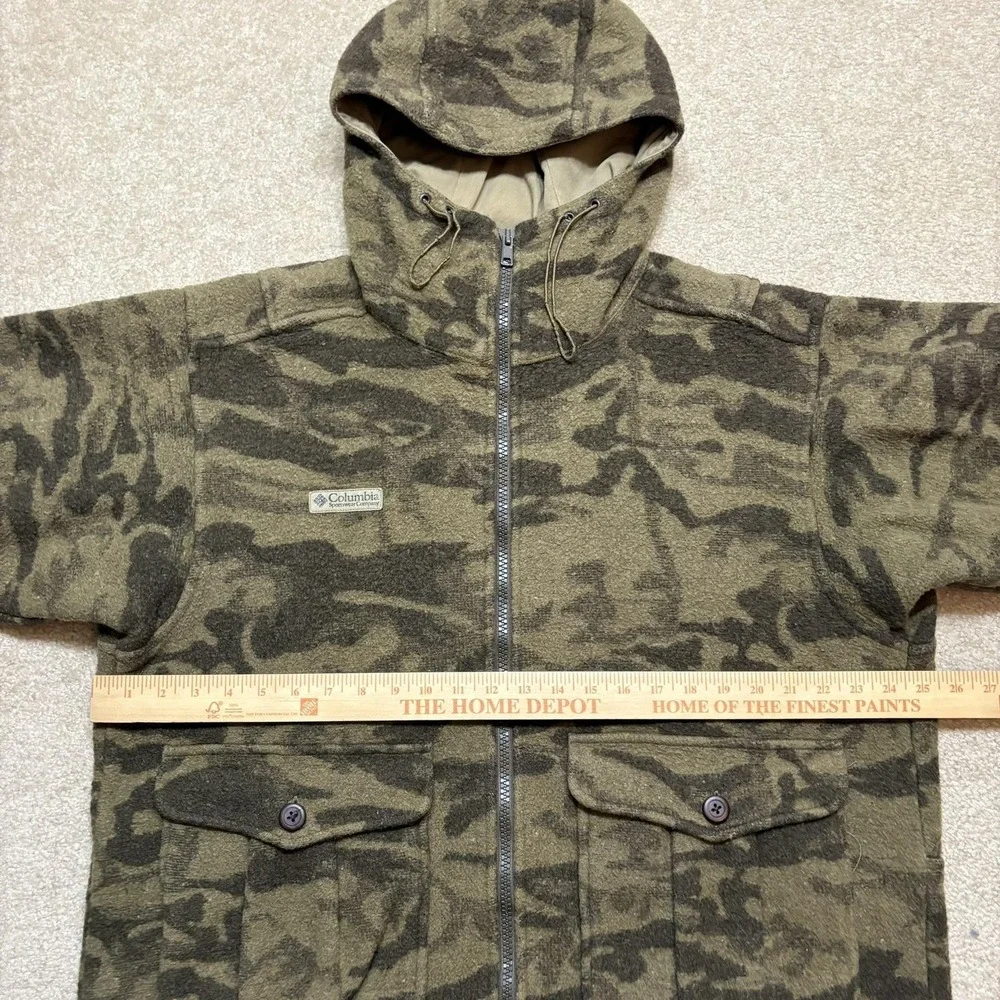 Columbia Men's Camouflage Hooded Field Jacket - Olive Green & Dark Green - Picture 5 of 13